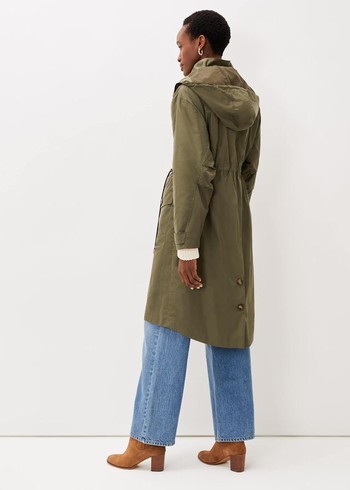 Phase Eight Chloe Longline Coats Khaki USA | 7968042-HP